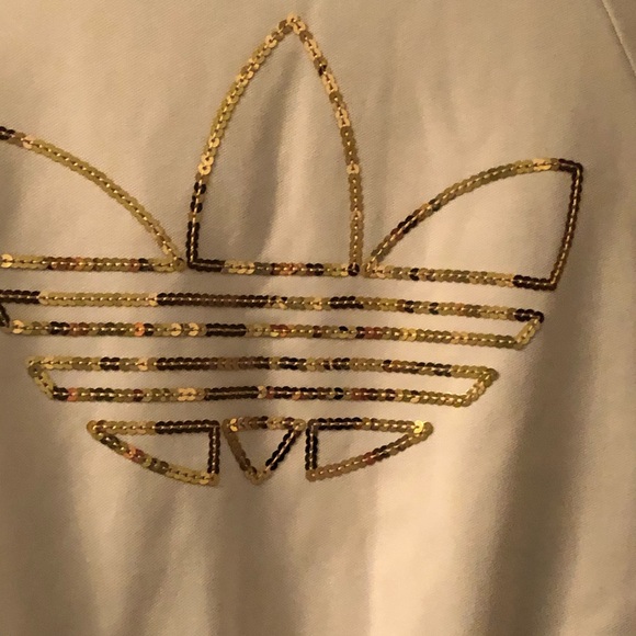 Ladies adidas zip up with gold sequin - Picture 5 of 8